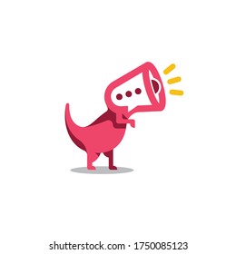 illustration vector graphic of a dinosaur and message symbol - Isolated on a white background, flat design