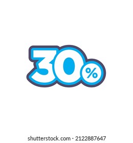 Gráfico vectorial de ilustración de descuento 30% desactivado