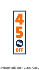 illustration Vector Graphic of Discount 45% Vertical