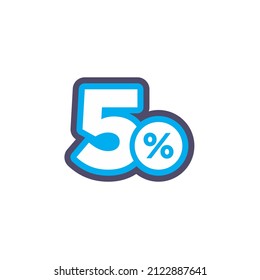 Gráfico vectorial de ilustración de descuento 5% desactivado