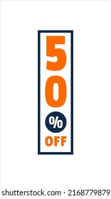 illustration Vector Graphic of Discount 50% Vertical