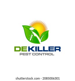 Illustration vector graphic of disinfection service and pest control logo design template