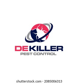 Illustration vector graphic of disinfection service and pest control logo design template