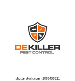 Illustration vector graphic of disinfection service and pest control logo design template