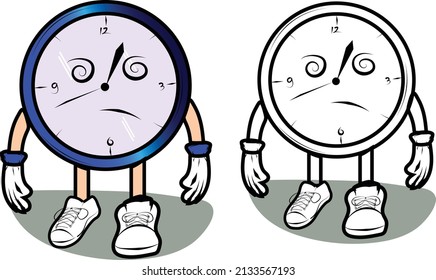 illustration vector graphic of dizzy clock man
perfect for simple time themed design, time theme, animation of time 
