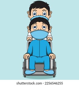 Illustration Vector graphic of a doctor suitable for banner and sticker making.
