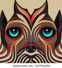 illustration vector graphic of dog head in handraw tribal style perfect for t-shirt, poster, tattoo or edit and costumize your design, card, banner, social media, etc
