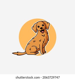 Illustration vector graphic of dog. Dog minimalist style isolated on a white background. Cute animal illustration.