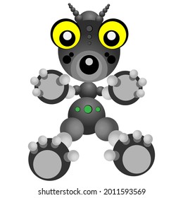 Ilustración vectorial gráfico de robot perro, para ser usado como icono o mascota de tiendas de animales, tiendas de juguetes, etc.