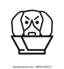 Illustration vector graphic of Dog Wearing E-Collar Icon