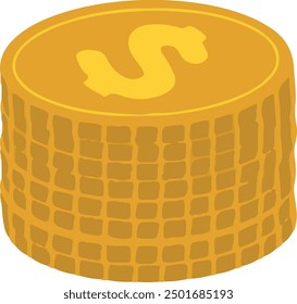 Illustration vector graphic of dollar coin. Best for financial themed design.