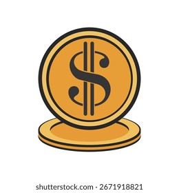 Ilustración Vector gráfico del logotipo de la moneda del dólar
