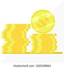 Illustration vector graphic of dollar coins good for symbol of the rich or financing on your products