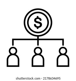 Ilustración Vector Gráfico del dólar, gestión, dinero Icono