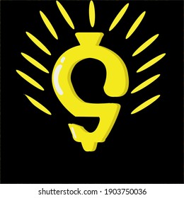 Illustration vector graphic of dollar shaped lamp shining bright