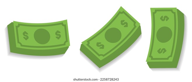 Illustration vector graphic of  Dollar sign, two dollar bill icon, dollar bill symbol. svg