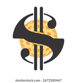 Ilustración Vector gráfico del logotipo del mundo del dólar