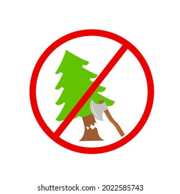 Illustration Vector Graphic of Don't Cut the Tree Sign Perfect for Banner,Poster,etc. 