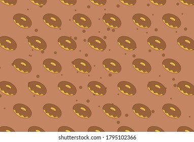Illustration Vector Graphic Of Donut Bread Seamless Pattern, Suitable For Background With Fast Food Theme