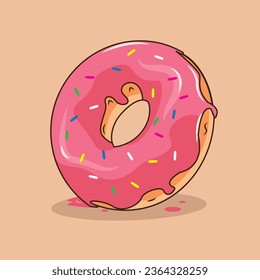 gráfico vectorial ilustrativo de donut straeberry