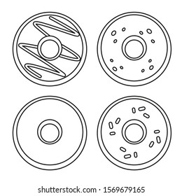 Illustration vector graphic of donuts for children coloring book