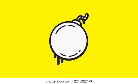 Illustration, Vektorgrafik-Doodle Kunst der melzig Bombe. Geeignet für Kinder-Malbuch, T-Shirt-Design, etc.