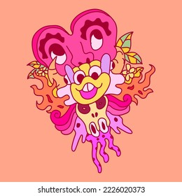 illustration vector graphic of doodle with colourful style, good for your project  or can use on background.