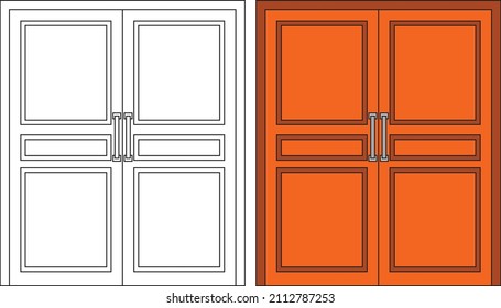open double door drawing