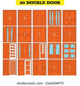 Illustration vector graphic of double doors good for your home design