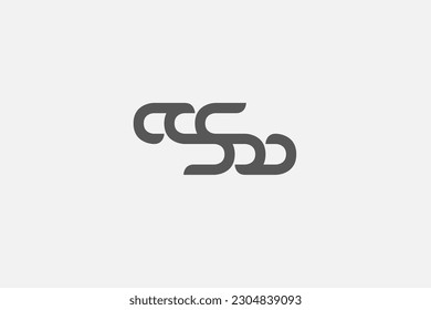 Illustration, Vektorgrafik von Doppelbuchstaben S. Gut für Logo