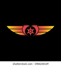 illustration vector graphic of double phoenix logo