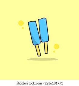 illustration vector graphic of double popsicle ice cream perfect for logo, icon, design, poster, flyer, and advertisement 