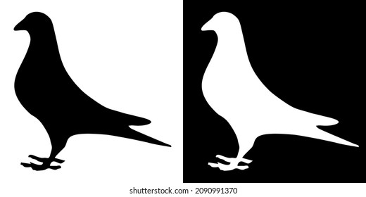 Illustration vector graphic of dove icon. Black and white color. bird logo. Simple flat image. Transparent background