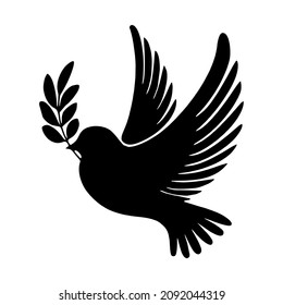 Illustration vector graphic of dove icon. Black. Line drawing. Simple flat image. Transparent background