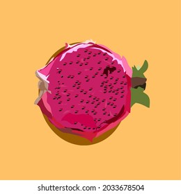 Illustration vector graphic of dragon fruit red color