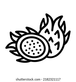Illustration Vector Graphic of dragon fruit, fruit, food icon