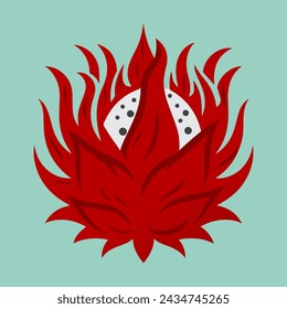 Illustration vector graphic of dragon fruit. Perfect for fruit store logo. Designed by Dekreatif.