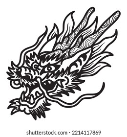 Illustration vector graphic of dragon head in old school style. Perfect for tattoo,tshirt,sticker,logo,albumcover,book cover,etc.