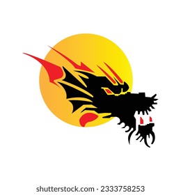 Illustration vector graphic of dragon heads are great for making logos or making clothes designs etc.