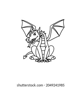 Illustration vector graphic of a dragon. Perfect for children's books, etc.