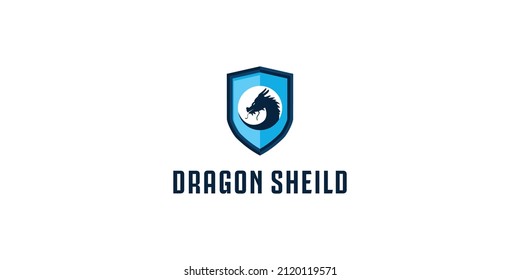 Illustration Vector Graphic Of Dragon Sheild Logo Design