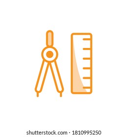 Illustration Vector graphic of drawing compass icon. Fit for design, architect, education etc.