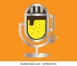 illustration vector graphic of drink cafe icon inside the mic