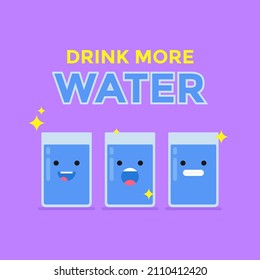 Illustration vector graphic of Drink More Water. Good for health campaign, drinking water campaign, healthy life poster, etc.