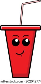 Illustration vector graphic of drinking glass with straw good for 
restaurant or food drink 