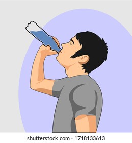 illustration vector graphic of drinking water for healthy life