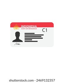 Illustration Vector Graphic of Driving License Indonesian citizen Called SIM C1