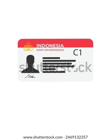 Illustration Vector Graphic of Driving License Indonesian citizen Called SIM C1