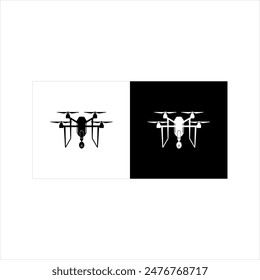 Illustration vector graphic of drone icon, black and white