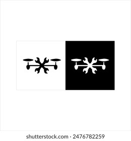 Illustration vector graphic of drone icon, black and white